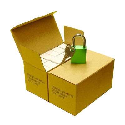 Padlock, Anodized Aluminum with Hardened Shackle and 2 Keys from €5.99 (24 pcs, Green)