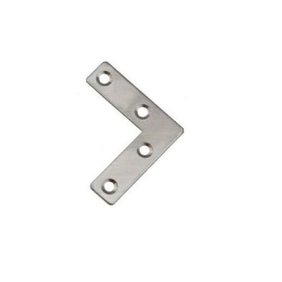 Stainless Steel L-Shaped Flat Connector, Perforated Plate, Corner Bracket, 5 Sizes (50 x 50 x 14 mm, 10-Pack)