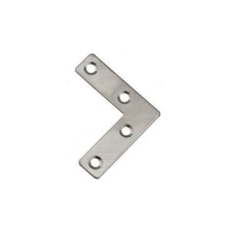 Stainless Steel L-Shaped Flat Connector, Perforated Plate, Corner Bracket, 5 Sizes (50 x 50 x 14 mm, 10-Pack)