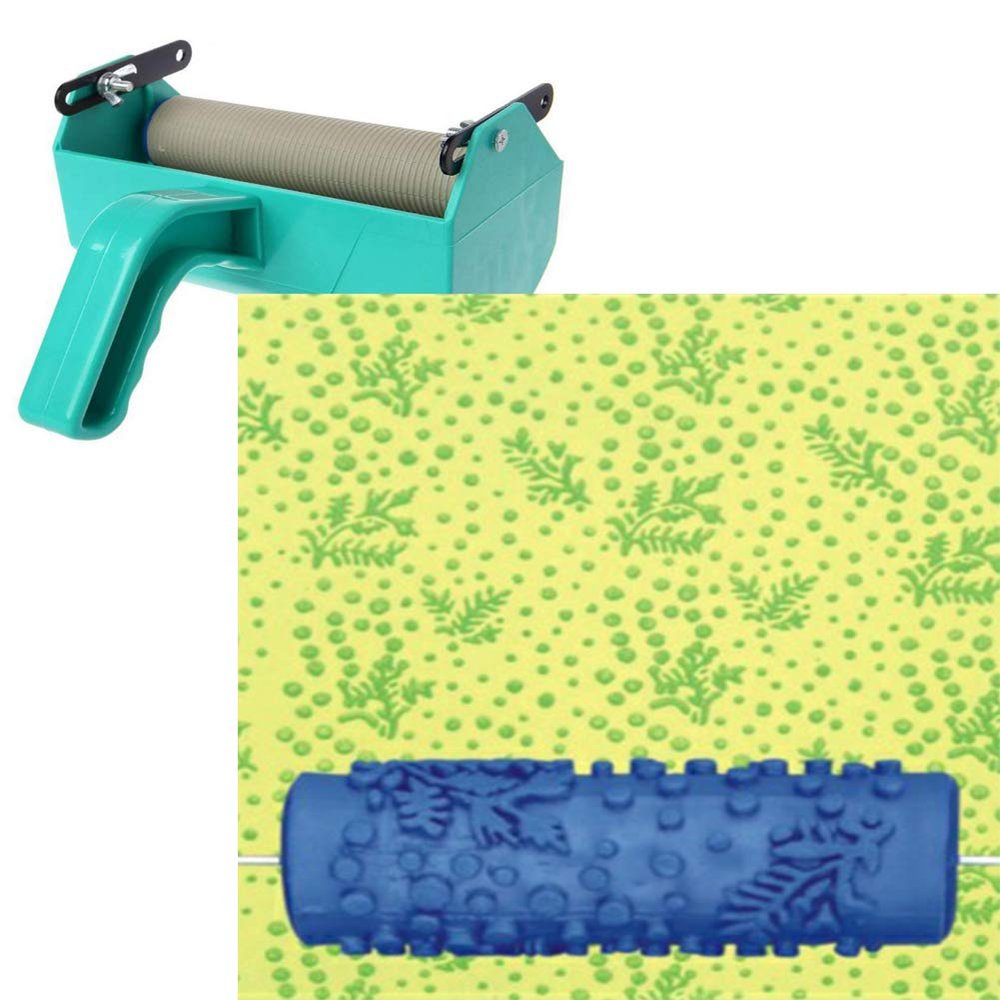 HKDJ 16.6 cm Paint Roller and Two-Color Decorative Painting Tool with Plastic Handle