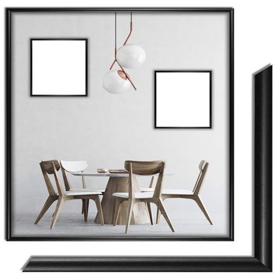 myposterframe Atlas Picture Frame 41 x 69 cm, Matte Black Plastic, 1 mm Matte Acrylic Glazing