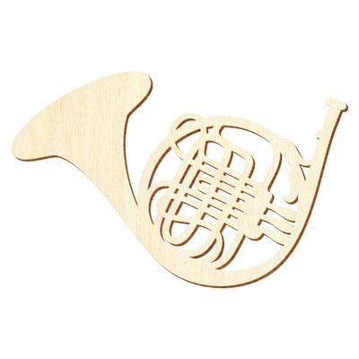 Wooden French Horn Cutout, 10–50 cm, 36 cm, Pack of 100