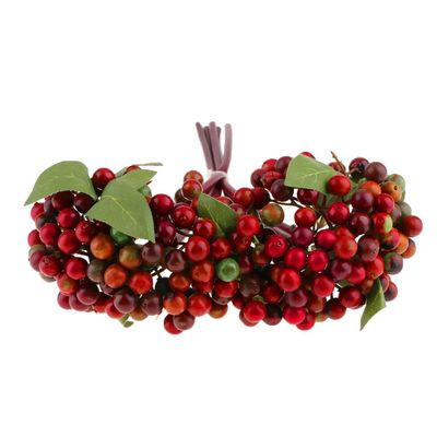Tubayia 5-Piece Artificial Berry Branch Bouquet, Dark Red