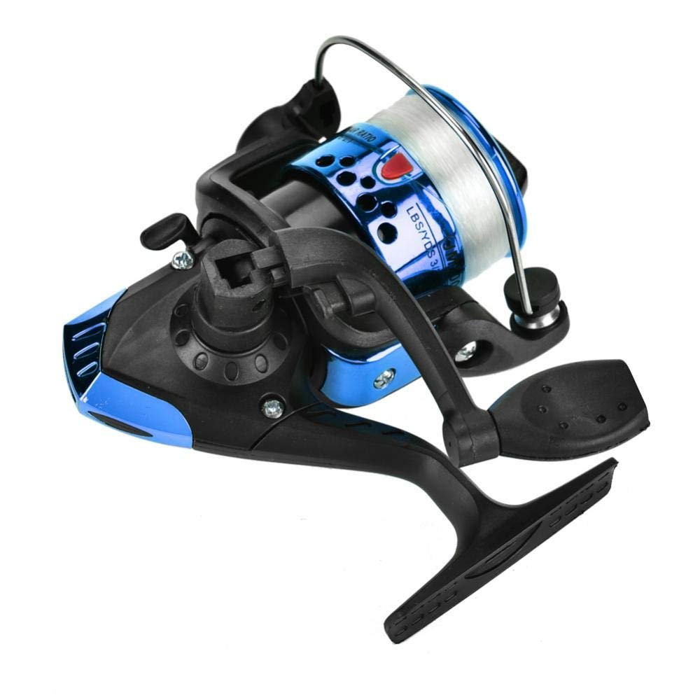 Keenso Mini Spinning Fishing Reel, 3 Bearings, 5.2:1 Gear Ratio, Lightweight Plastic Reel with Anti-Slip Handle, Blue