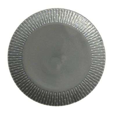 Tubayia Round Ceramic Serving Plate for Fruit, Bread & Snacks (Gray)