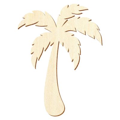 Wooden Palm Tree Cutouts, 16 cm, Pack of 25
