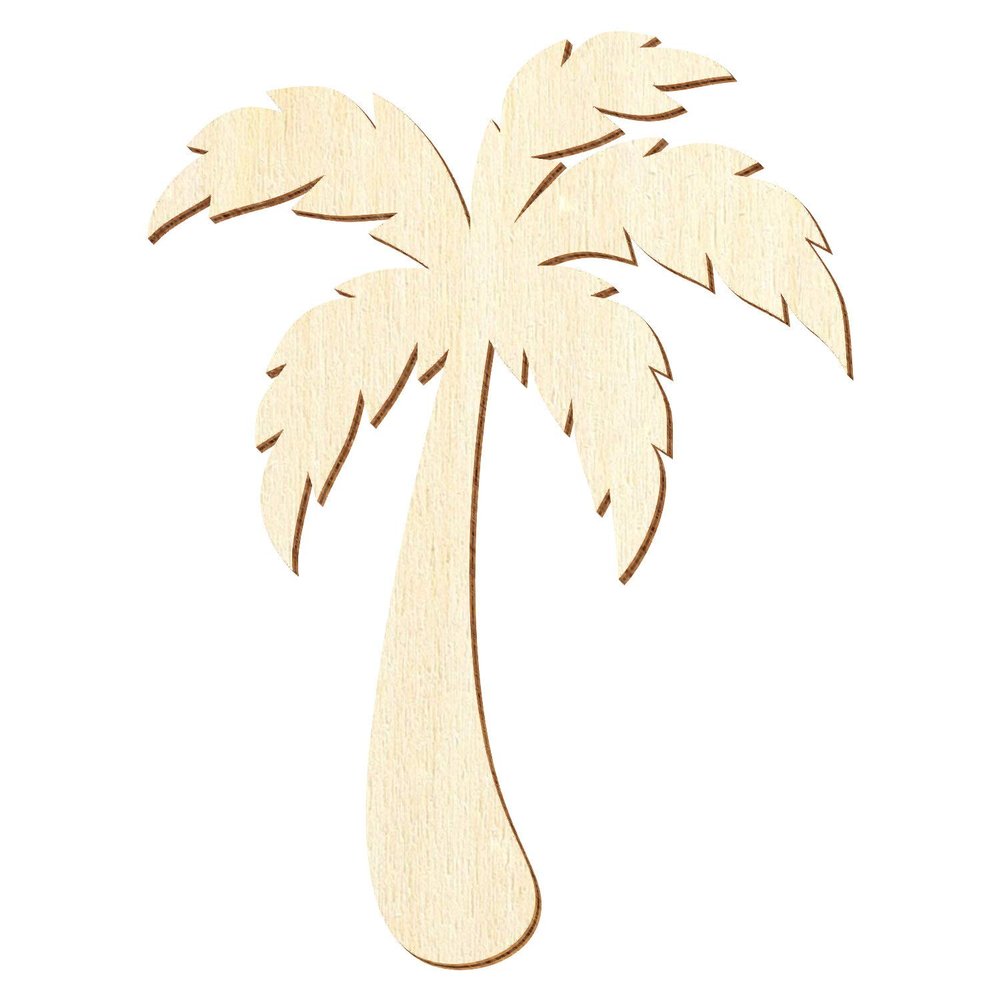 Wooden Palm Tree Cutouts, 16 cm, Pack of 25