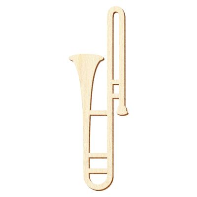Wooden Trombone Decorative Cutouts, 5–50 cm, 32 cm, Pack of 100