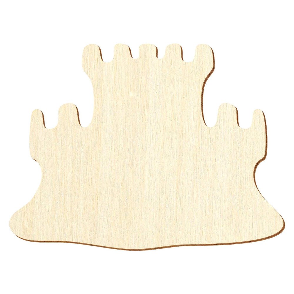 Wooden Sandcastle Decorative Cutouts, 3–50 cm, Size: 42 cm, Pack of 10