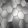 Self-Adhesive Aluminum Mosaic Tile, Silver Metallic Hexagon view 2