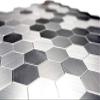 Self-Adhesive Aluminum Mosaic Tile, Silver Metallic Hexagon view 4