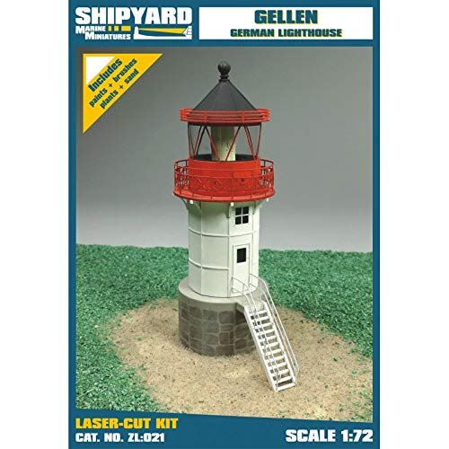 MODELSHIPYARD Lighthouse Gellen, Scale 1:72, L 48 mm × W 83 mm × H 145 mm