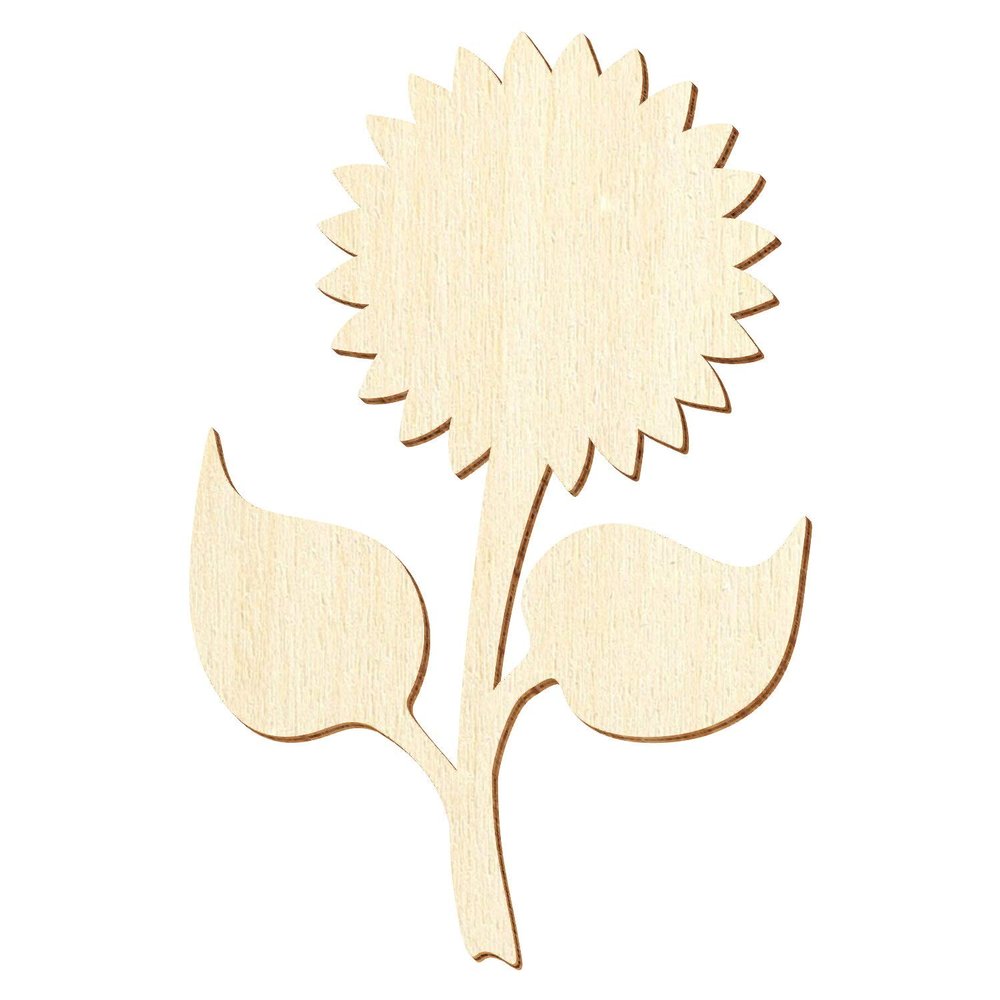 Wooden Sunflower Craft Cutouts, 12 cm, Pack of 10