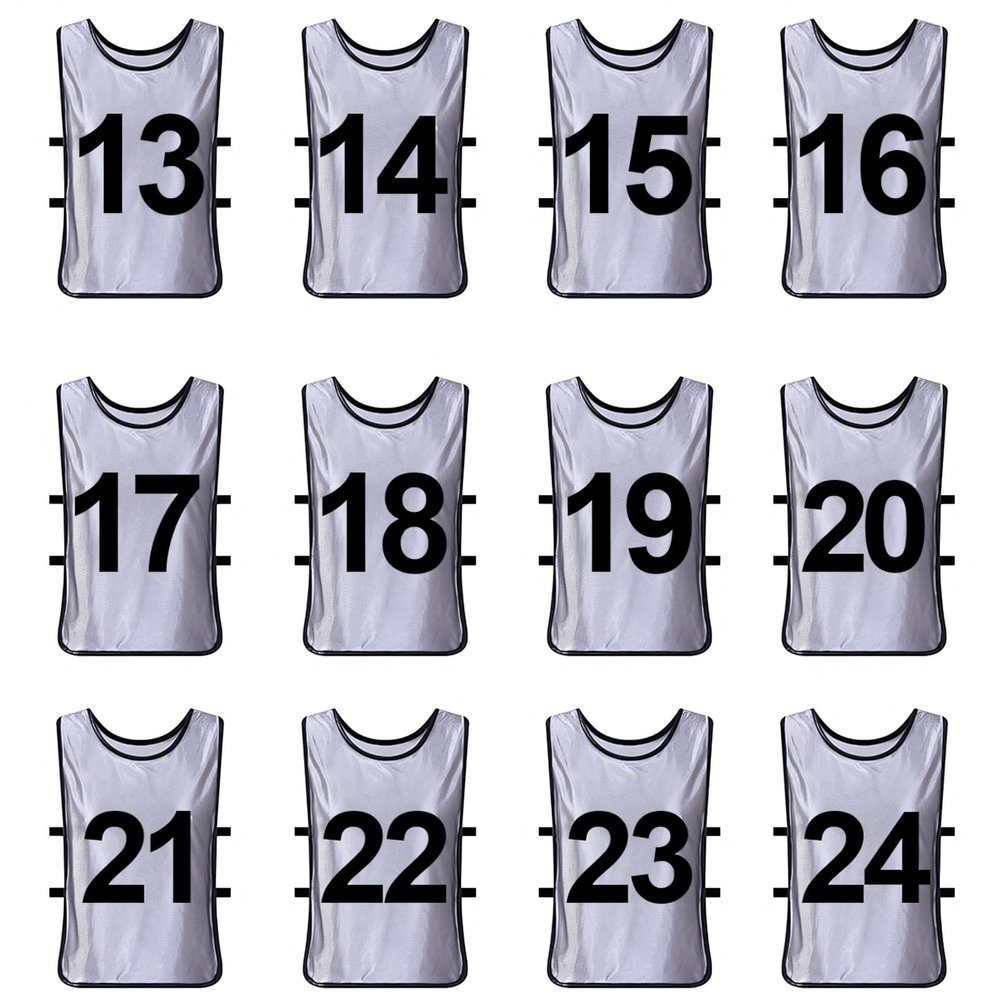 TopTie 12-Piece Training Vest Set, Numbered 1-12, for Soccer and Basketball