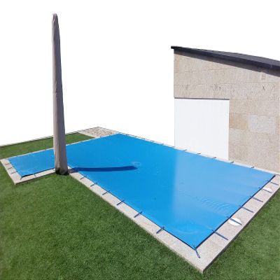 INTERNATIONAL COVER POOL Winter Pool Cover 6.5 x 7 m, Blue/Black, with Storage Bag