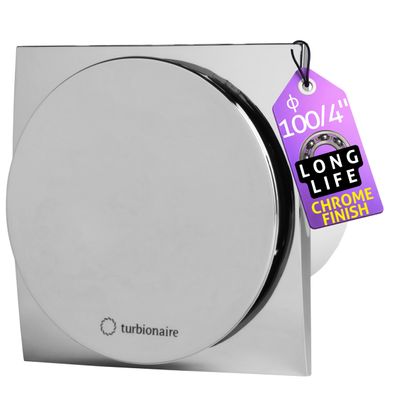 Turbionaire MIO 100 LL-SC 100 mm Bathroom Exhaust Fan, Chrome-Plated