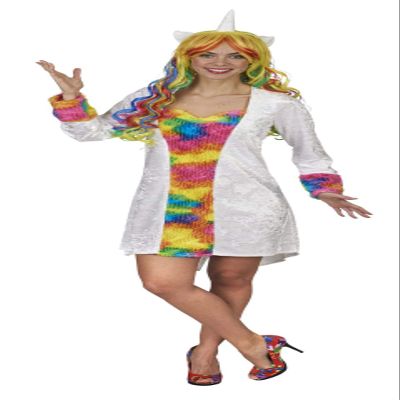 Andrea Moden Unicorn Costume Dress, Rainbow Colors