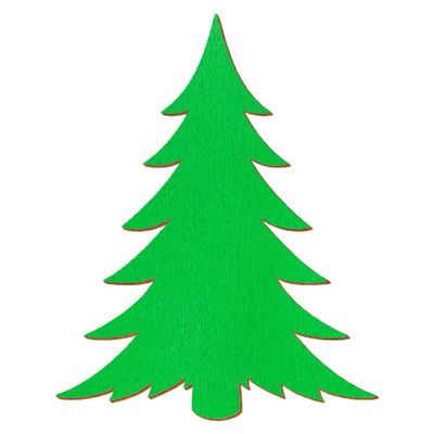 Modern Green Wooden Fir Tree – 24 cm, Pack of 50