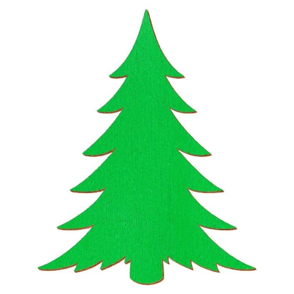 Modern Green Wooden Fir Tree – 24 cm, Pack of 50