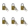 6-Piece Set of 20 mm Brass Padlocks with Short Shackle view 1