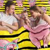 Eslifey Bedding Set for Bedroom, Cute Pig on Yellow Background, 150 x 200 cm, 3-Piece, Multicolor, Twin 59 x 79/19 x 29 in view 2