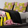 Eslifey Bedding Set for Bedroom, Cute Pig on Yellow Background, 150 x 200 cm, 3-Piece, Multicolor, Twin 59 x 79/19 x 29 in view 4