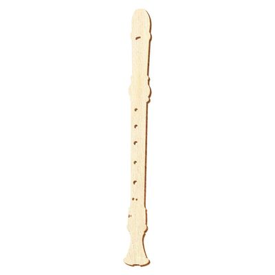 Wooden Recorder Decor Cutouts, 5–50 cm, 21 cm, 10-Pack