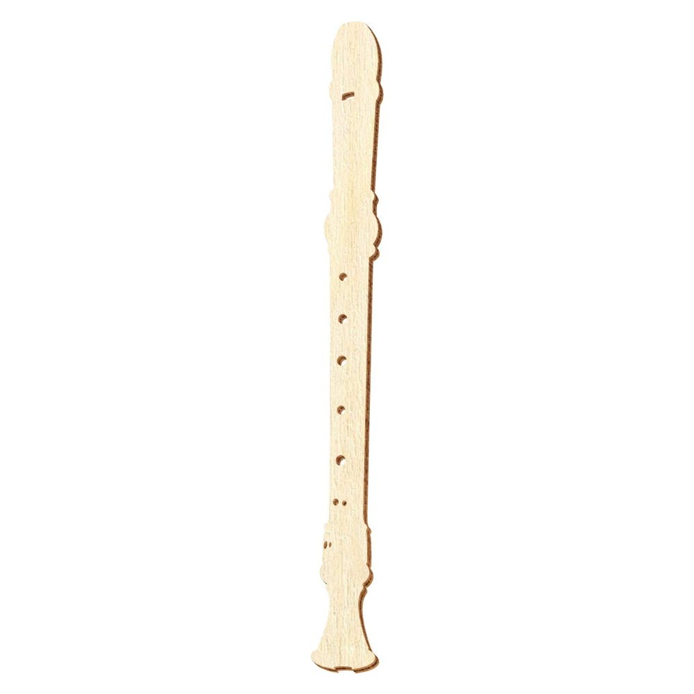 Wooden Recorder Decor Cutouts, 5–50 cm, 21 cm, 10-Pack
