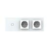 LIVOLO Touch Wireless Switch and 2-Gang Outlet with Glass Frame VL-C701R/C7C2EU-11-A White view 2