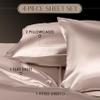 Martex 4-Piece Satin Silk Sheet Set, Pink view 3