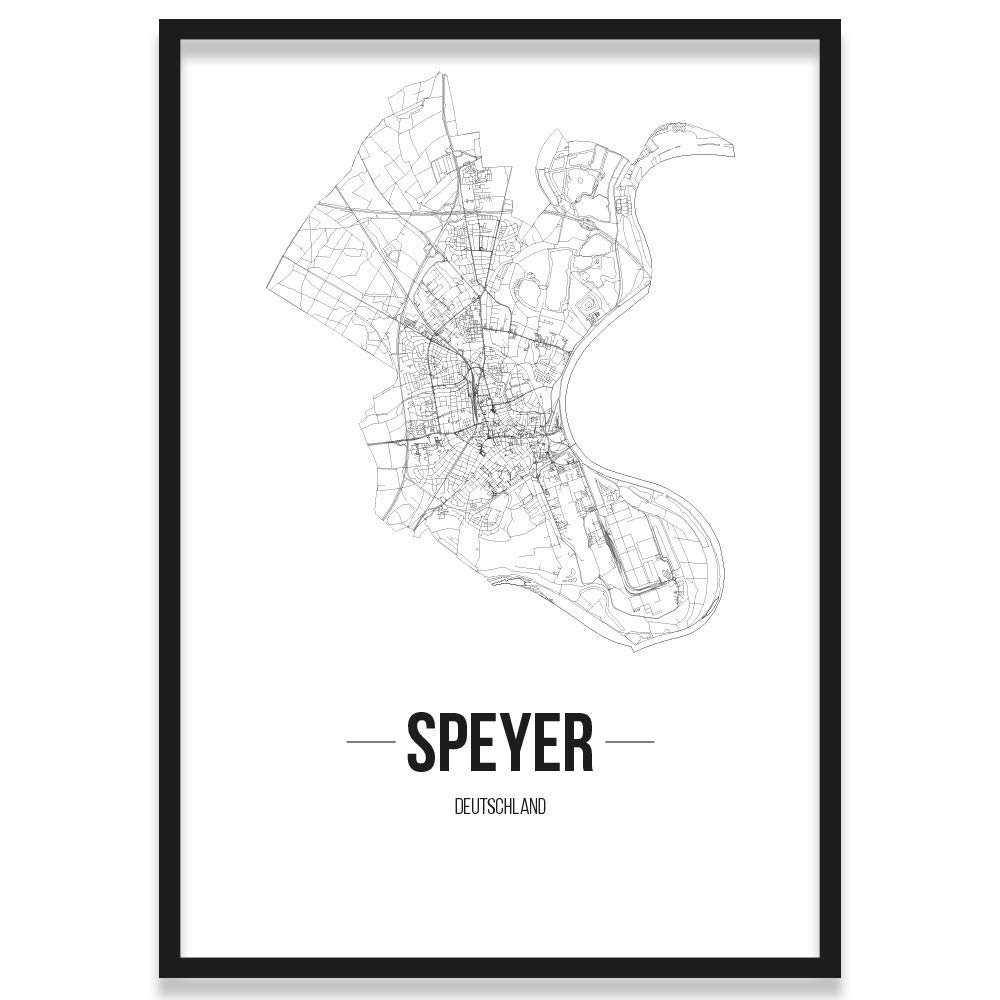 JUNIWORDS Speyer City Poster, 30 x 40 cm, Framed, Font B, White