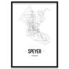 JUNIWORDS Speyer City Poster, 30 x 40 cm, Framed, Font B, White view 1