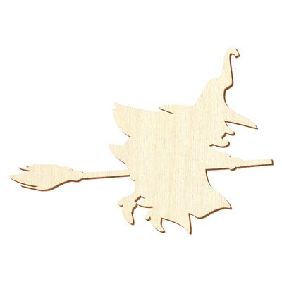 Flying Wooden Witch Decorative Cutouts, 5–50 cm, Size: 23 cm, Pack of 50