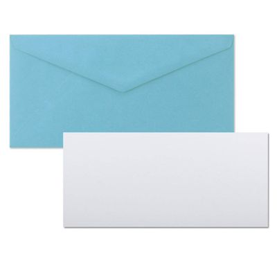 1000-Piece Card and Envelope Set, DIN Long, White and Light Blue