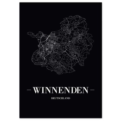 JUNIWORDS City Poster, Winnenden, Choose a Size, 30 x 40 cm, Font A, Black