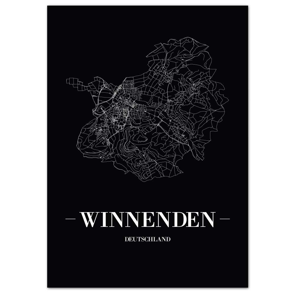 JUNIWORDS City Poster, Winnenden, Choose a Size, 30 x 40 cm, Font A, Black