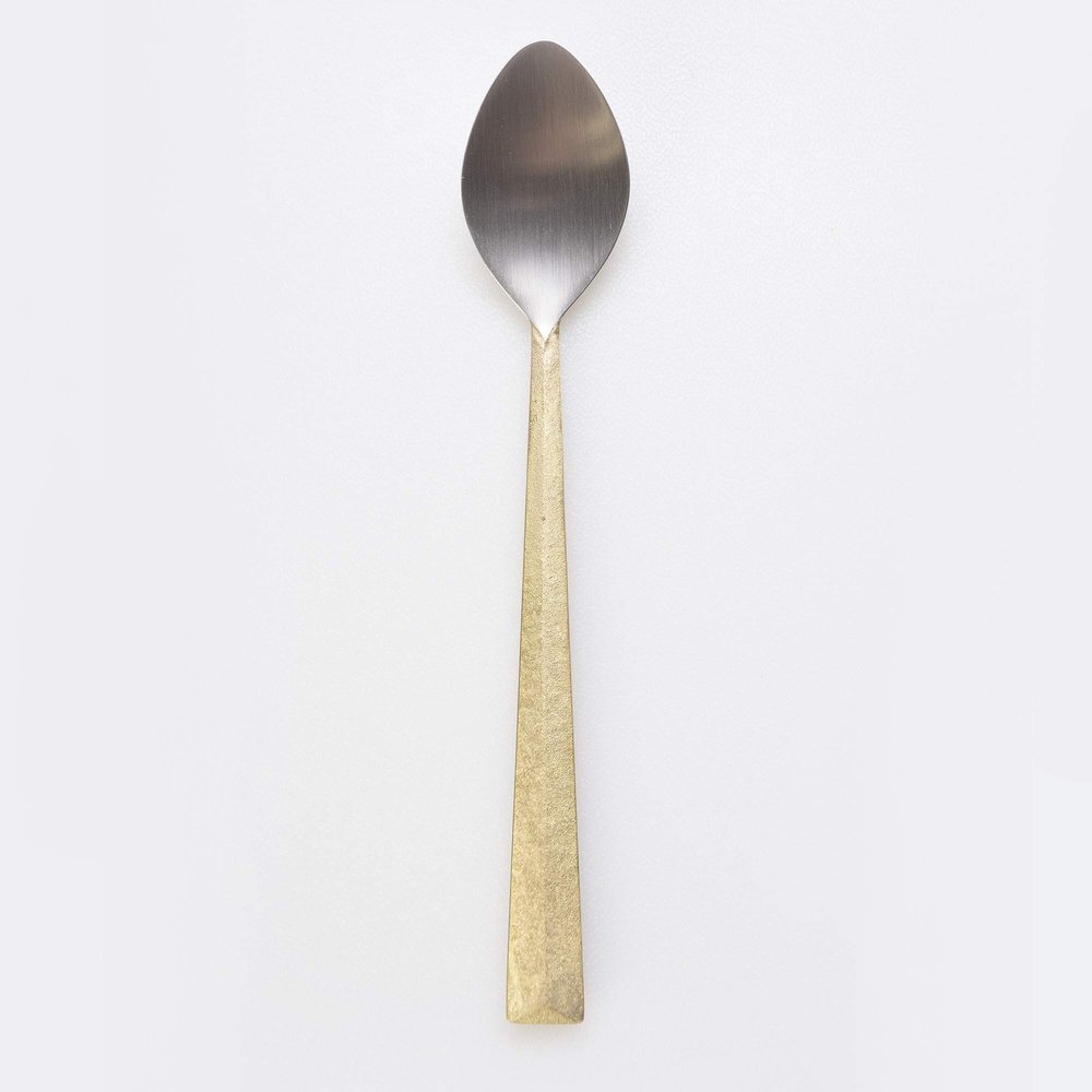 Futagami Handmade Brass and Silver Teaspoon with Ihada Finish