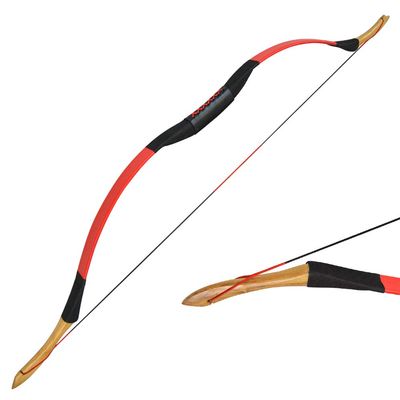MILAEM Traditional Handmade Recurve Bow, 25–55 lb Longbow, Hunting Horsebow, Red, 50 lb