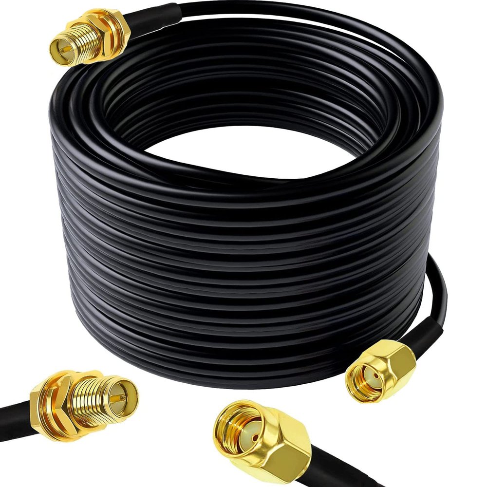 RUNCCI-YUN 10 m Wi-Fi Antenna Extension Cable, SMA Male to Female