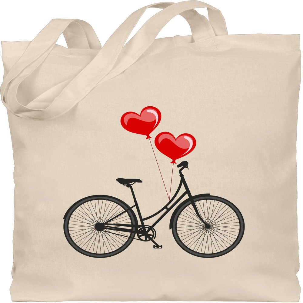 Shirtracer Cotton Tote Bag – Bicycle Heart Balloons Statement