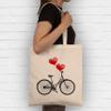 Shirtracer Cotton Tote Bag – Bicycle Heart Balloons Statement view 2