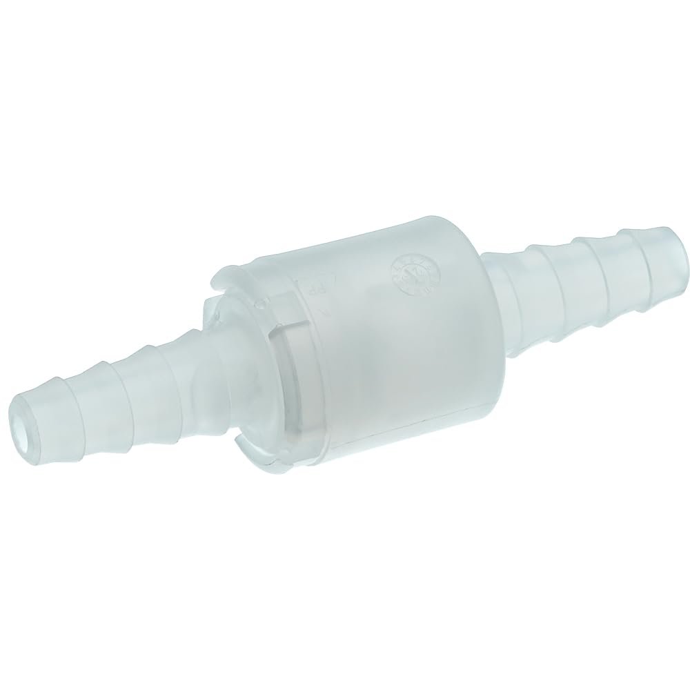 8–10 mm FDA PP Laboratory Check Valve, up to 4 bar, 120 mbar Opening Pressure