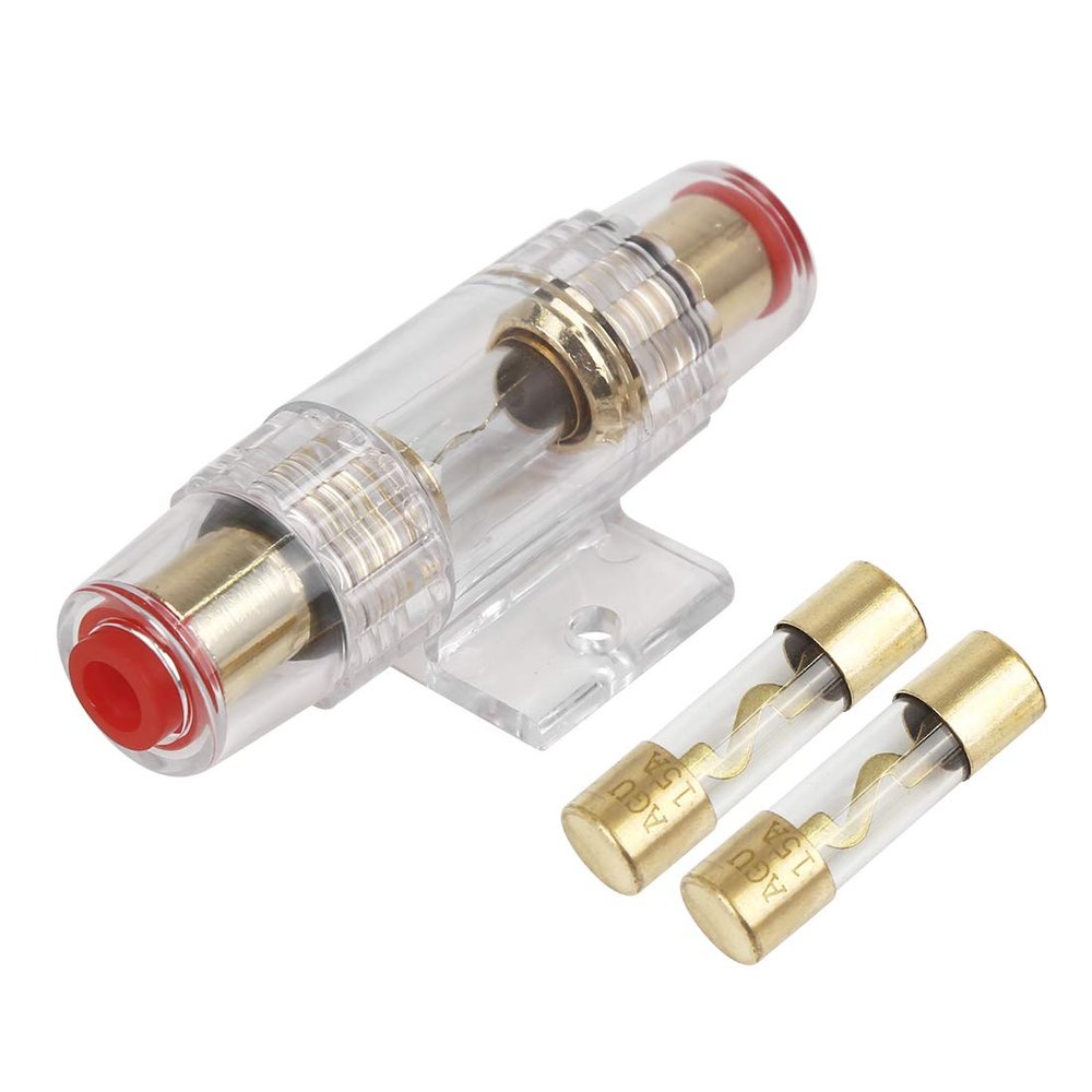 X AUTOHAUX AWG Inline Fuse Holder with 15 A AGU Fuses for Cars