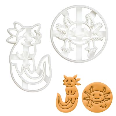 2-Piece Axolotl Cookie Cutter Set, Cute and Realistic