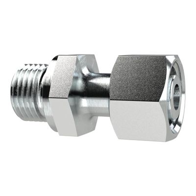 RIEGLER 158953-EGE1216SST Screw-In Fitting, G 1/2 Male, 16 mm Tube OD, Zinc-Plated Steel, 1 pc.