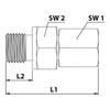 RIEGLER 158953-EGE1216SST Screw-In Fitting, G 1/2 Male, 16 mm Tube OD, Zinc-Plated Steel, 1 pc. view 2