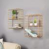 MU Rose Gold Square Iron Grid Wall Shelf view 1