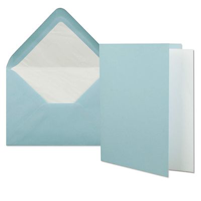 700-Piece Light Blue Card Set, A6 Folding Cards with Inserts and C6 Envelopes