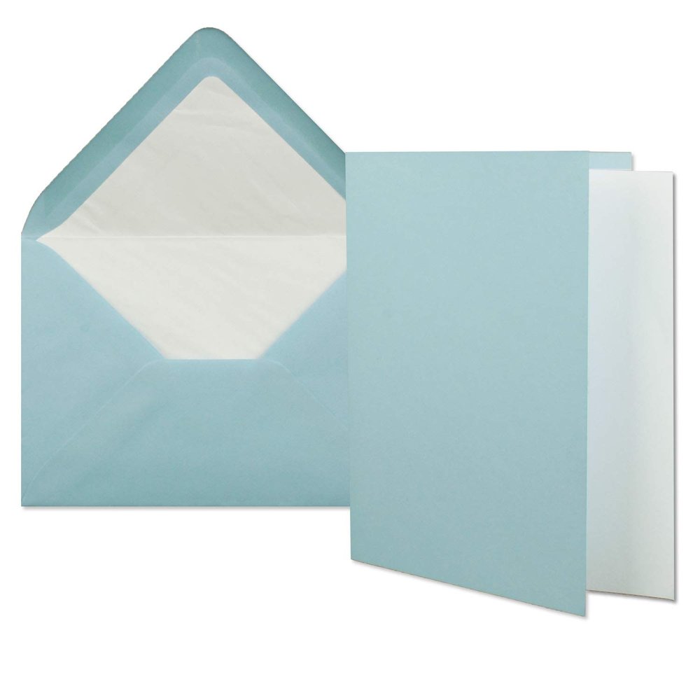 700-Piece Light Blue Card Set, A6 Folding Cards with Inserts and C6 Envelopes