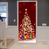 A.Monamour Self-Adhesive 3D Glitter Christmas Tree Door Wallpaper, Red, 77 x 200 cm view 2